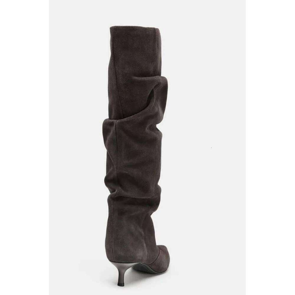 Luxury Women Italy Brand Opyum Over the knee Boots Point-toe Winter Knee high Leather Boot High Heels Party Dress Lady Brand Walking Elegant Heel Boot