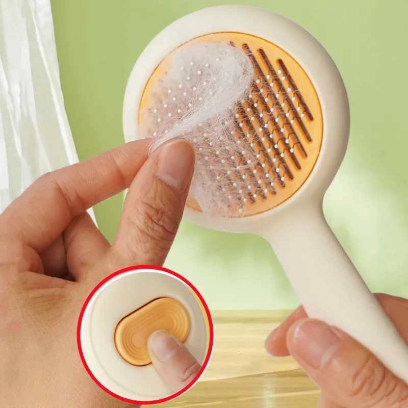 Cat Brush Self-cleaning Cat Brush One Click Combs for Cats Hair Cleaning Pet Grooming Massage Dog Comb Brushes M251208