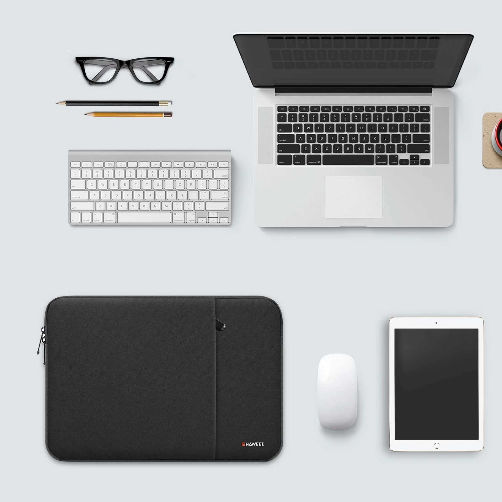 HAWEEL Notebook Sleeve Case 11 13 15 inch For Xiaomi Huawei HP DELL LaptopBag Zipper Pouch Carrying Bag Macbook Shockproof CaseT251208