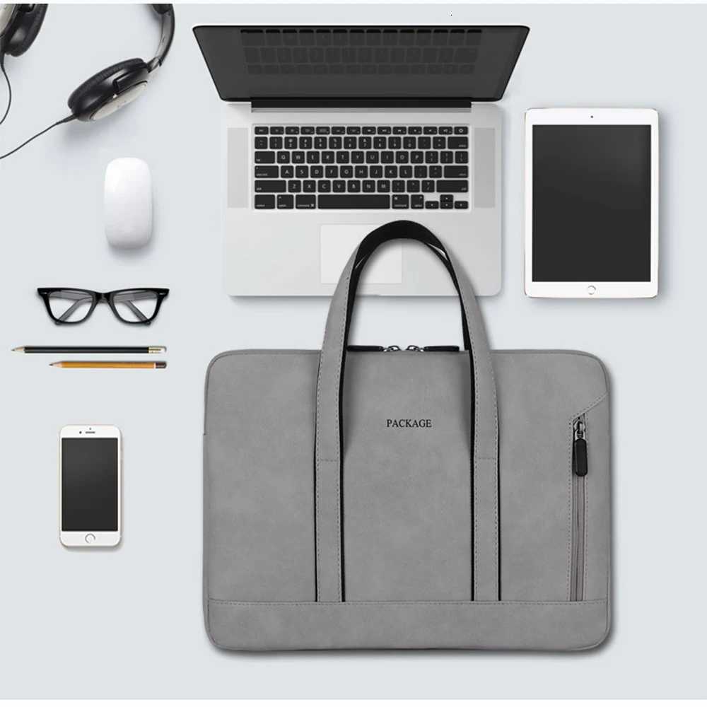 Laptop Bag 13 14 15 156 inch Handbag Women Notebook Bag For Macbook Air Pro 16 Case Xiaomi Asus PU Leather Luxury Computer BagT251208