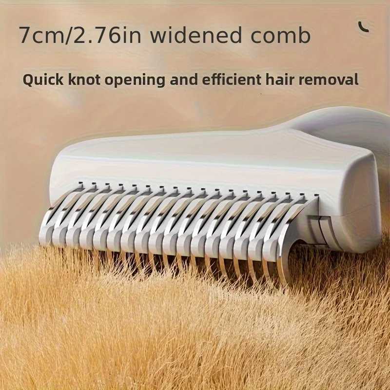 1PC Floating Stainless Steel Dog Hair Removal Brush for Long Hair Breeds Puppy Cat Comb Pet Grooming Products Curved Design M251208 - view 6