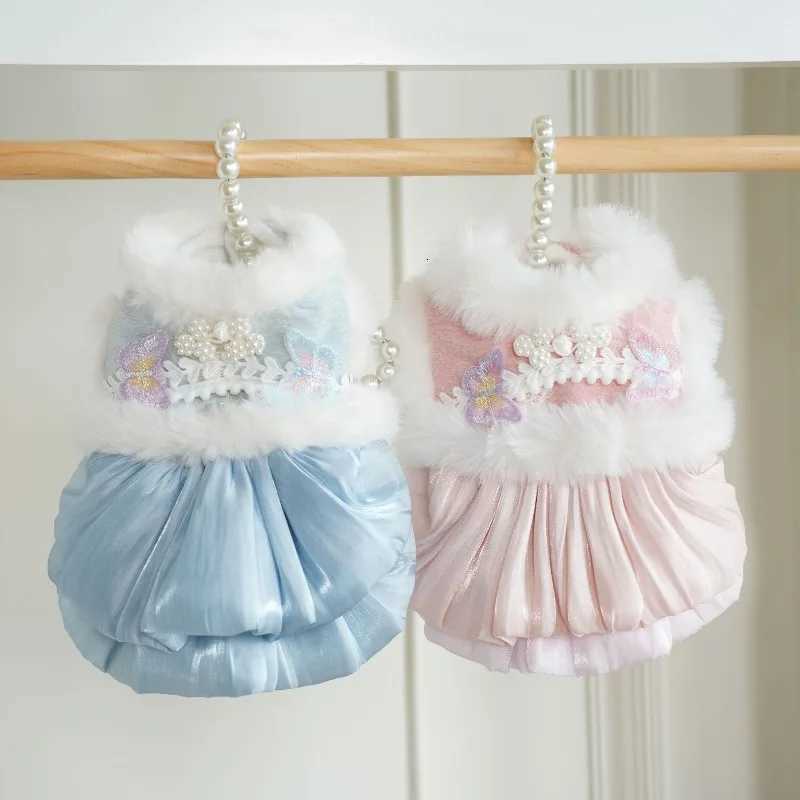 Pet Flannel Dress Rabbit Butterfly Tang Dress Princess New Year Small Medium Dog Coat Puppy Clothes Chinese Style Pet Skirt M251208