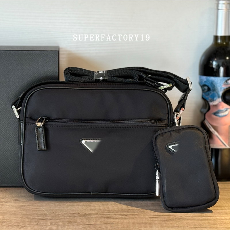 Famous Designer Men's Black Messenger Bags Crossstripe Briefcase Messenger Bags Business Office Bag Cross-body Traveling Shoulder Bag Purse