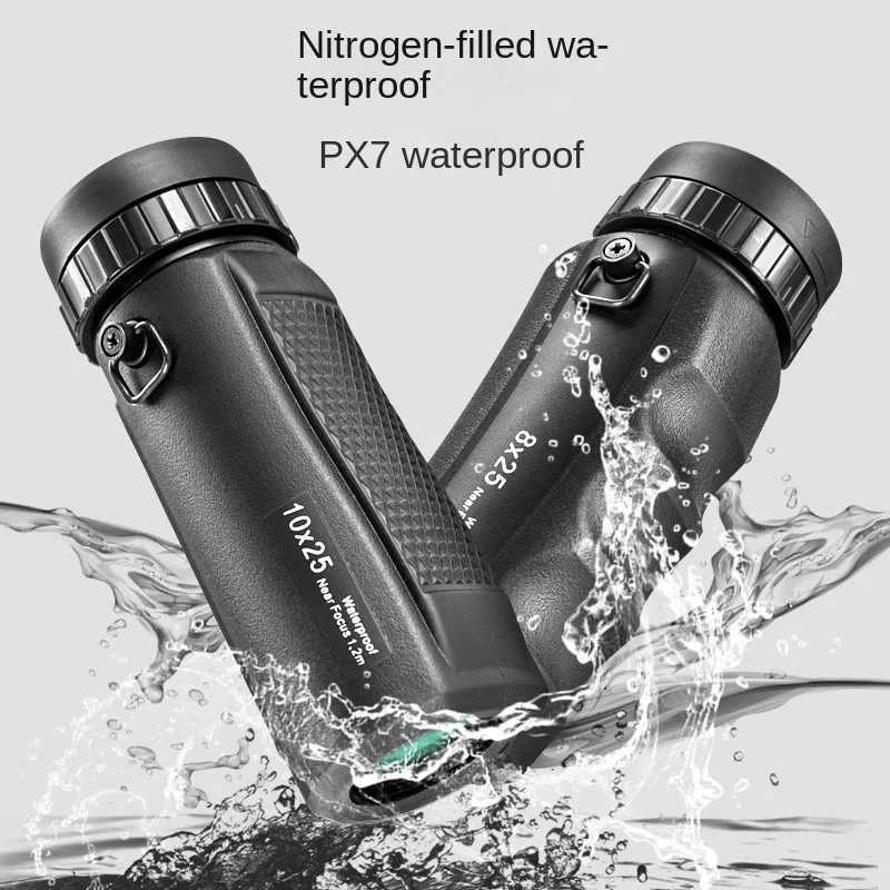 Powerf Mini 8X25 10X25 Monocar Telescope HD Portable IPX7 Waterproof SMC Coated Outdoor Pocket Cpact Binocar For Tourism C251208