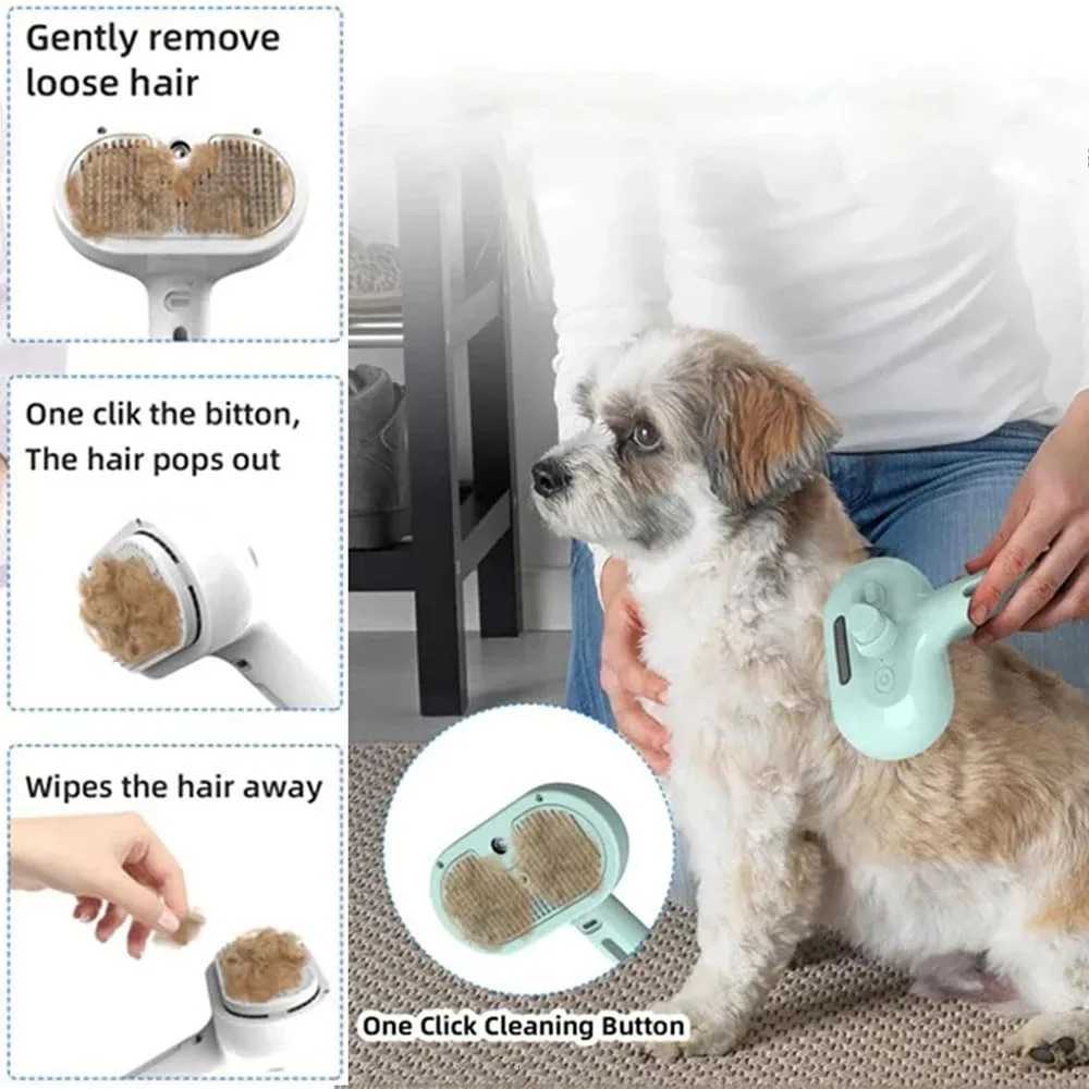Pet Clean Steam Spray Dog Grooming Brush Unique Steam Brush For Dogs Luxury Grooming Brush Dog Steam Brush C M251208 - view 5