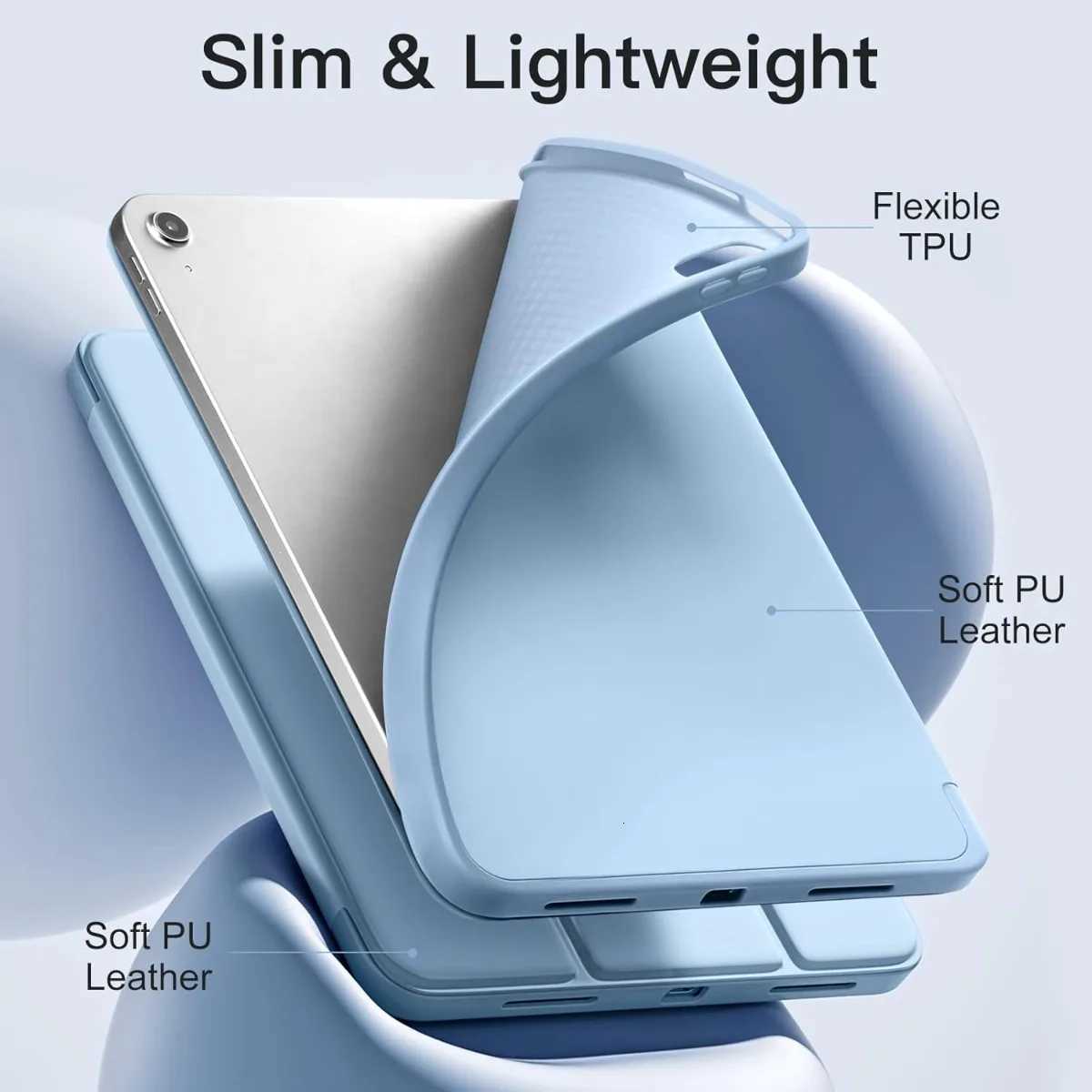 Tablet Case for IPad A16 2025 11th Gen Case 11inch TPU Trifold Stand with Pencil Holder for IPad 10th Gen Case 109inch 2022 C251208