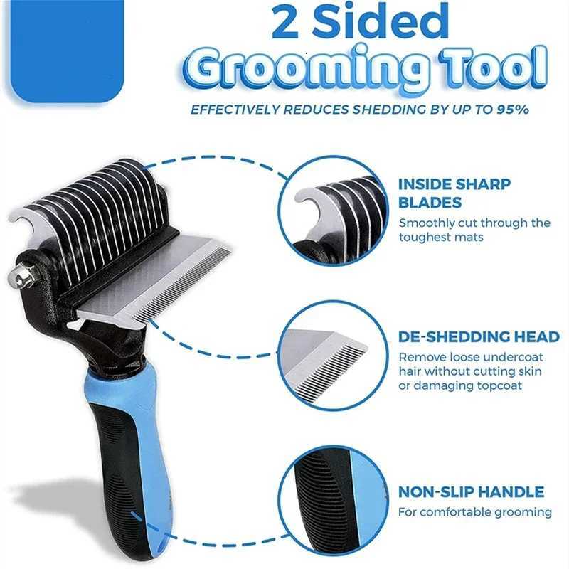 Pet Grooming Comb Cat Grooming Knot Opener Fine Toothed Hair Brush Dog Hair Removal Comb M251208 - view 7