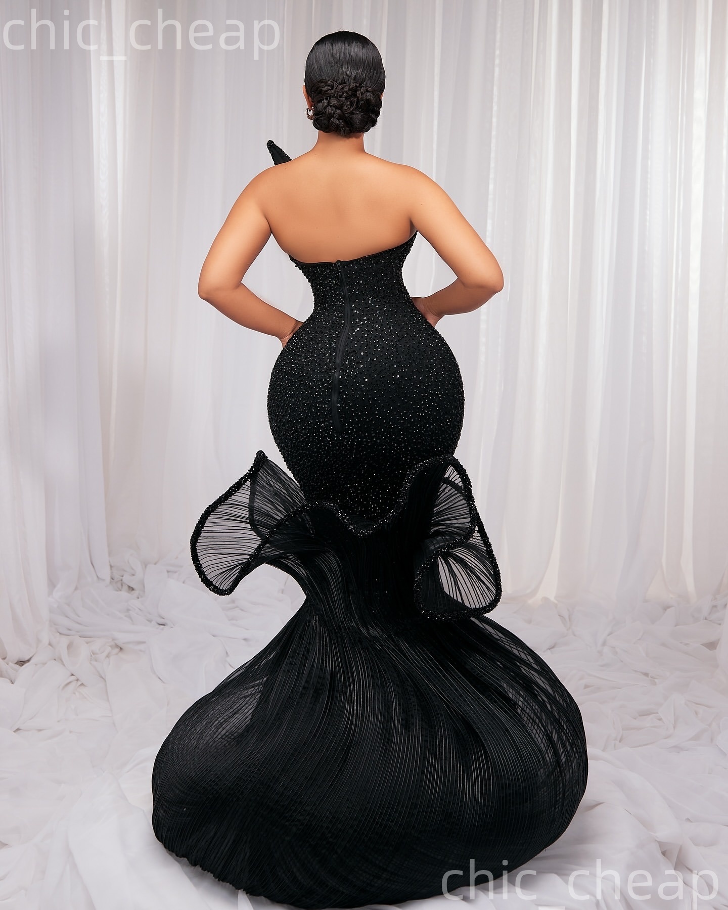 Aso Ebi Black Mermaid Prom Dresses 2026 Sweetheart Sequined Stylish Evening Formal Party Second Birthday Engagement Gowns Plus Size Dress For Special 