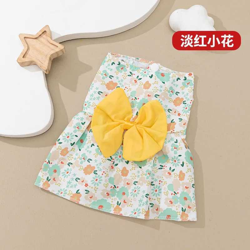 Pet clothing dress dog clothing dog print bow cartoon cute princess dress M251208