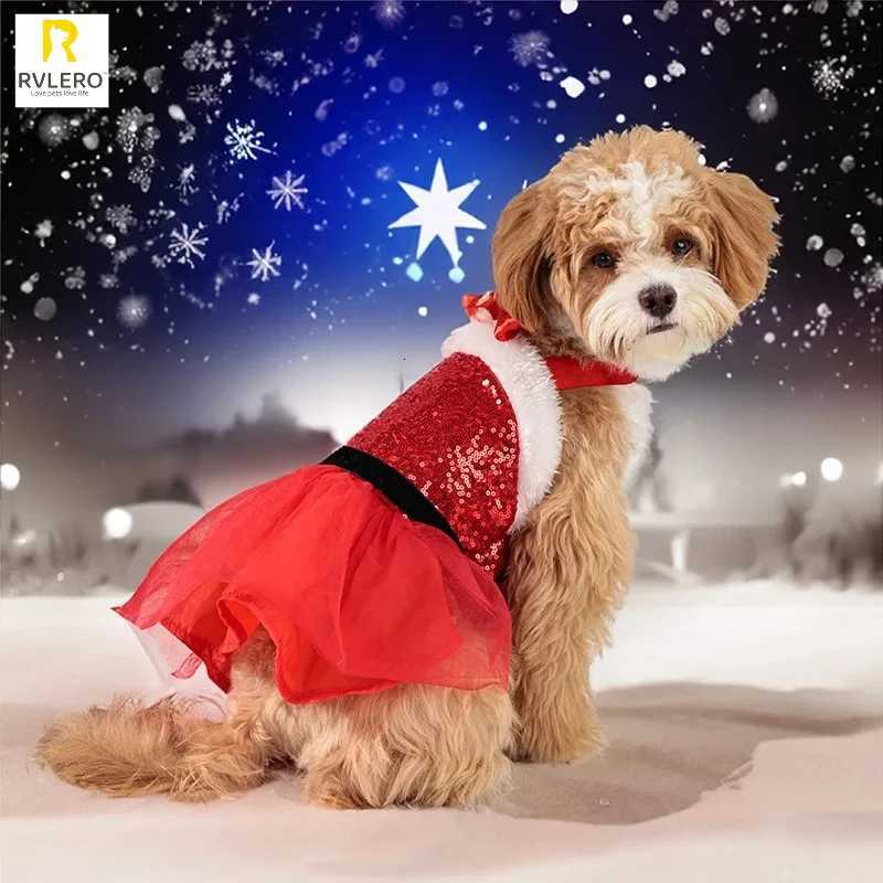 Christmas Pet Dog Ceremonial Dress Sparkling Mesh Dress Party Evening Dress Wedding Skirt Dog Cat Princess New Year Decorations M251208