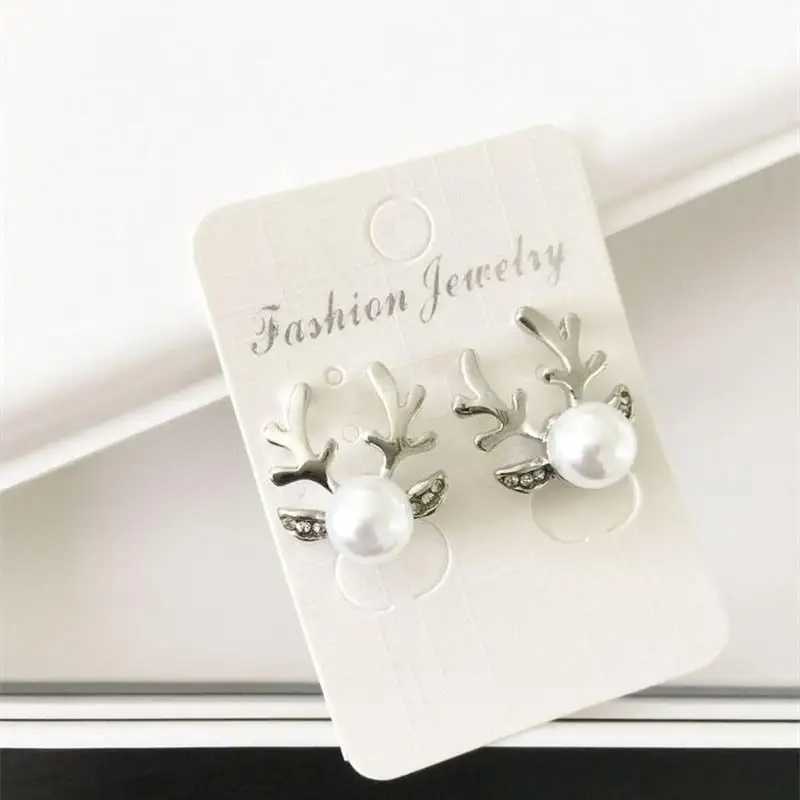 Elk Horn Pearl Earrings/ Reindeer Horn Pearl Earrings Stud Earrings for Women Pearl Earrings for Women J251208