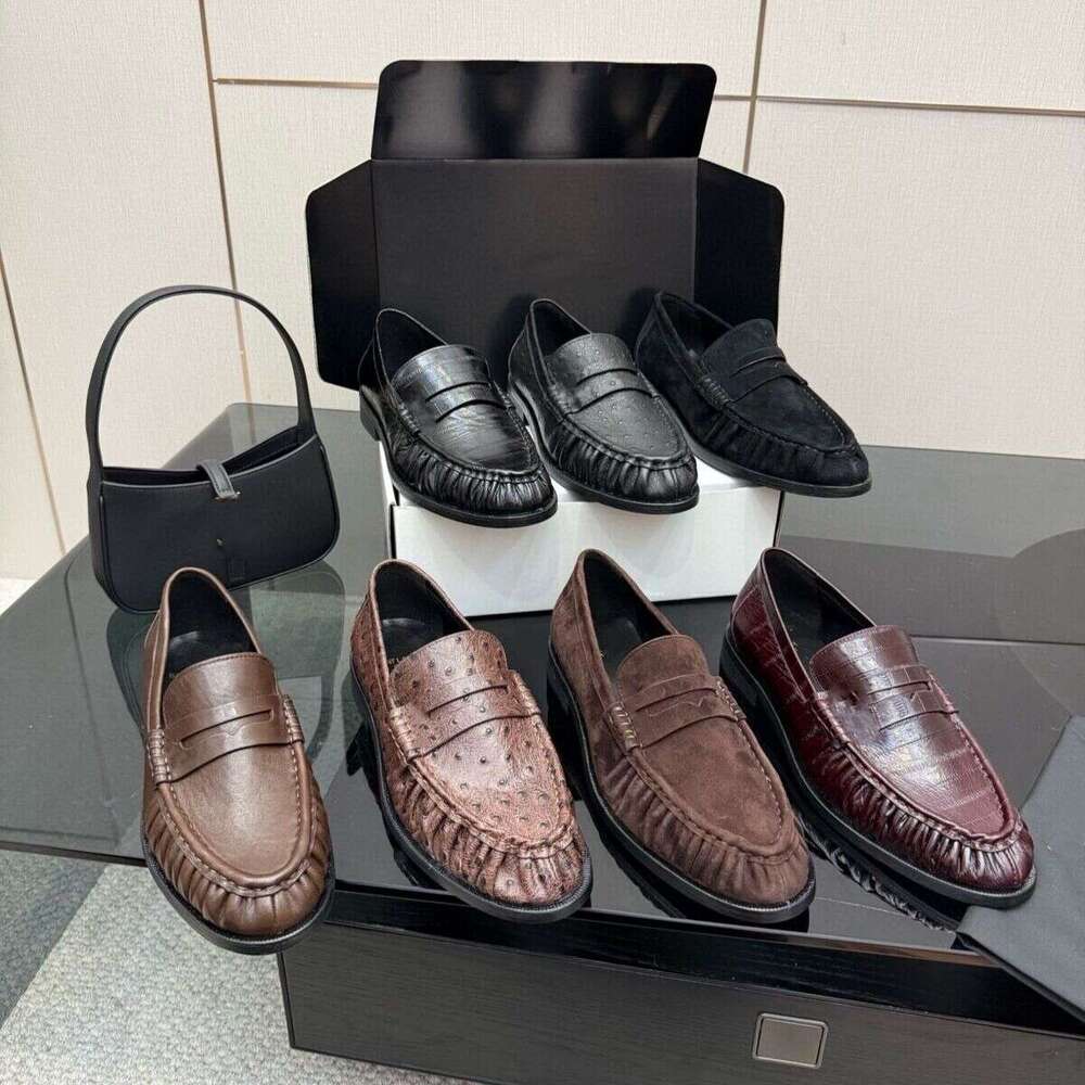 luxury loafer designer mens shoe classic fashion Retro Casual Penny Loafers Pleated leather Suede slip on flat dress office formal Vacation Driving sneaker shoes