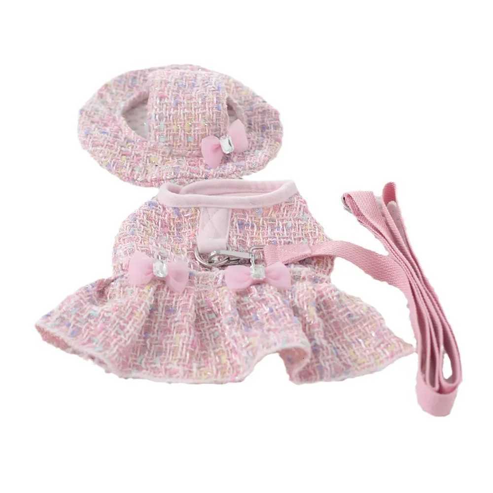 princess dog clothes Tweed Pet Chest Strap Cute Pearl Bow Dress Chihuahua Bichon Cute Skirt for Dog Luxury Puppy Vest Princess T M251208
