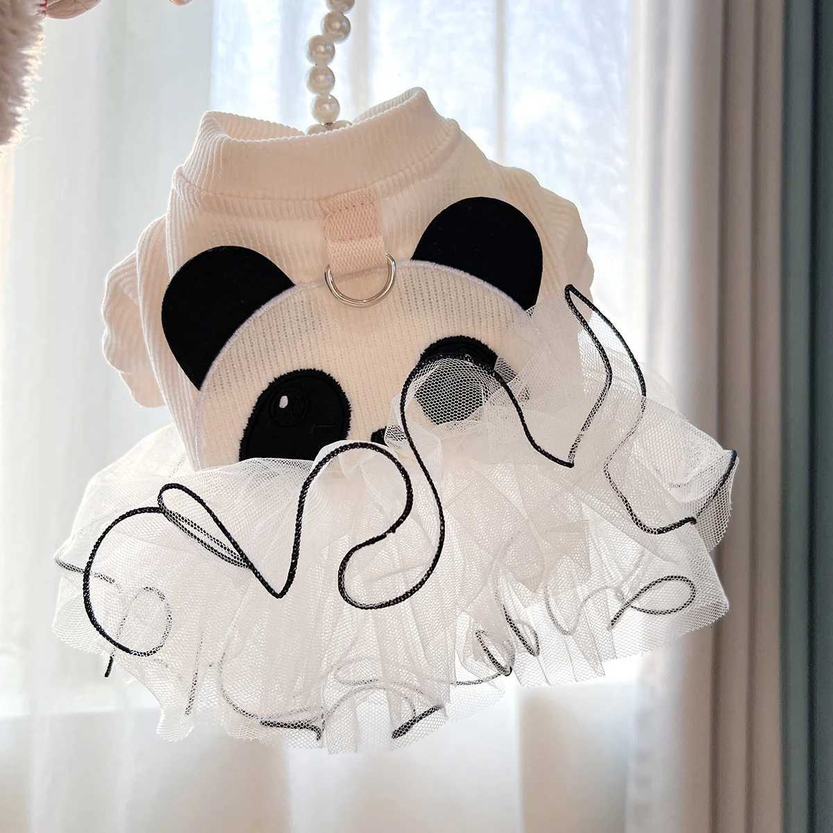 Beige Mesh Skirt Open Button Dog Clothes Can Pull Pet Cat High Sense Wedding Dress Princess Style M251208