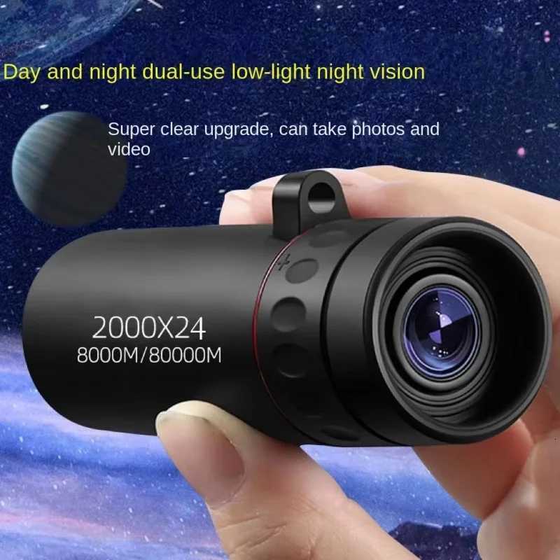 2000x24 HD Monocar Telescope Mini Portable Mobile Phone Telescope with Holder Outdoor Camping Hunting Birdwatching Telescopes C251208