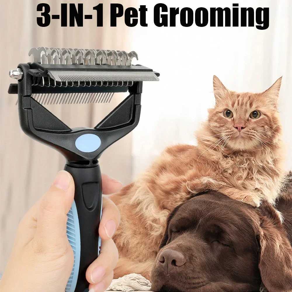 3 In 1 Pet Deshedding Brush Dog Hair Remover Pet Fur Knot Cutter Puppy Cat Comb Brushes Dogs Grooming Shedding Supplies M251208