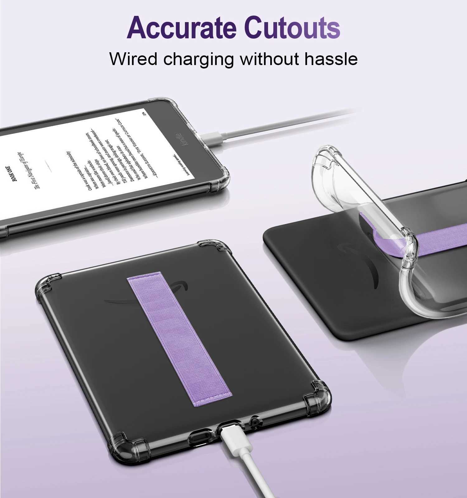 Case for 6 Kindle 11th Generation-2024/2022 Release Hand Strap Case tra Slim Soft ible TPU Skin Bumper Back C251208