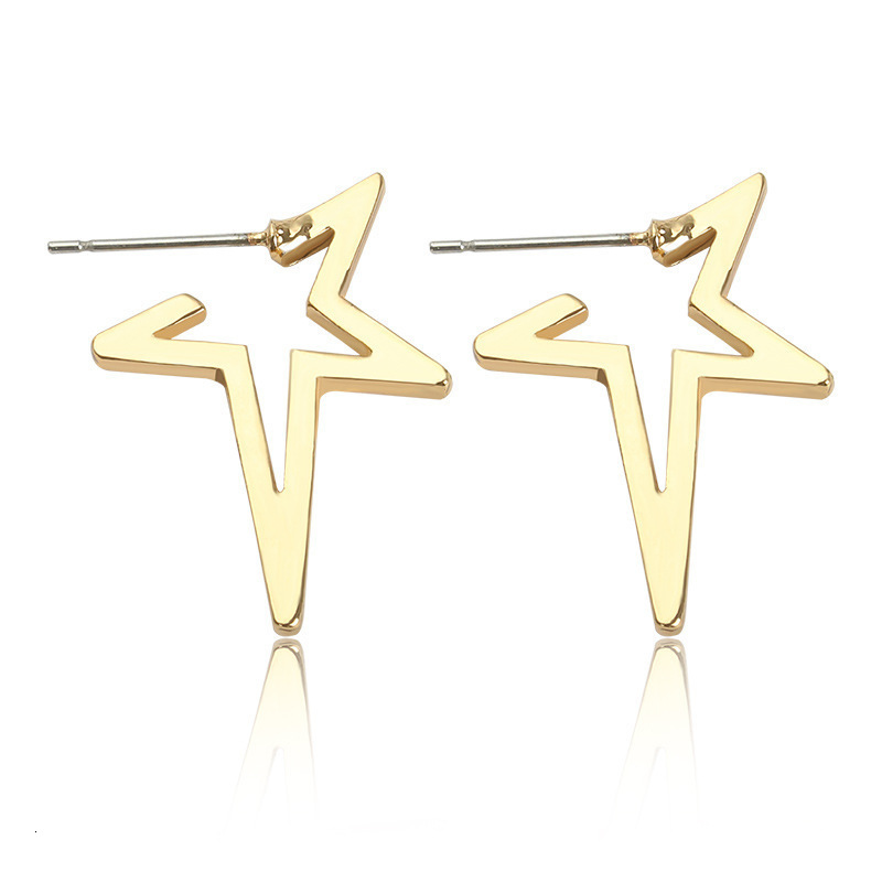 Minimalist Sier Five-Pointed For free shipping Women, Ins luxury Style designer Simple Design Star Hoop Fashion Earrings