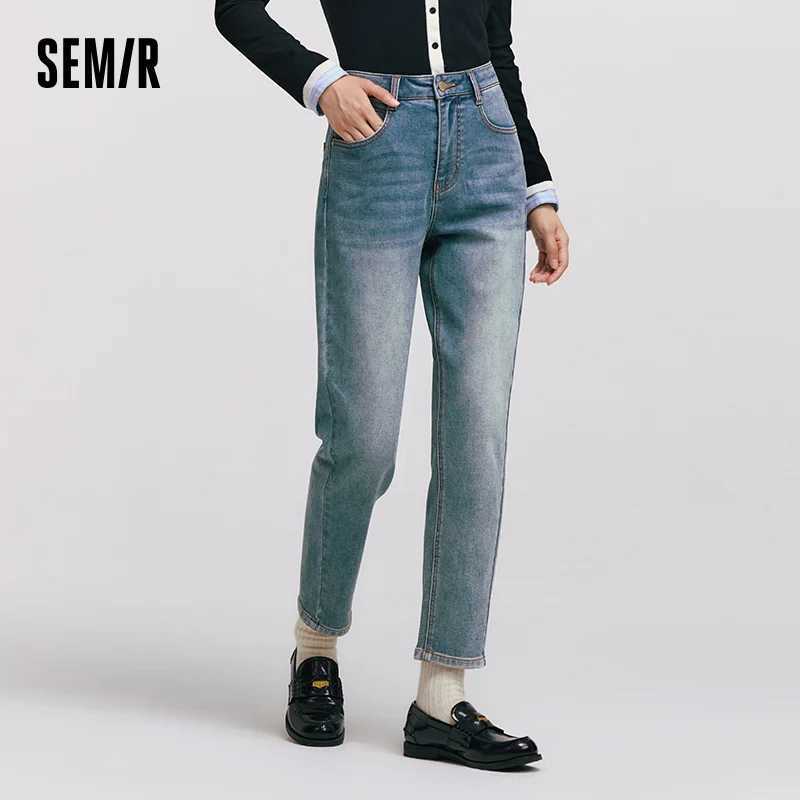 Semir Jeans Women Brushed Tapered Washed Denim Long 2025 Winter Pants Woman Clothing Jeans for WomanT251208