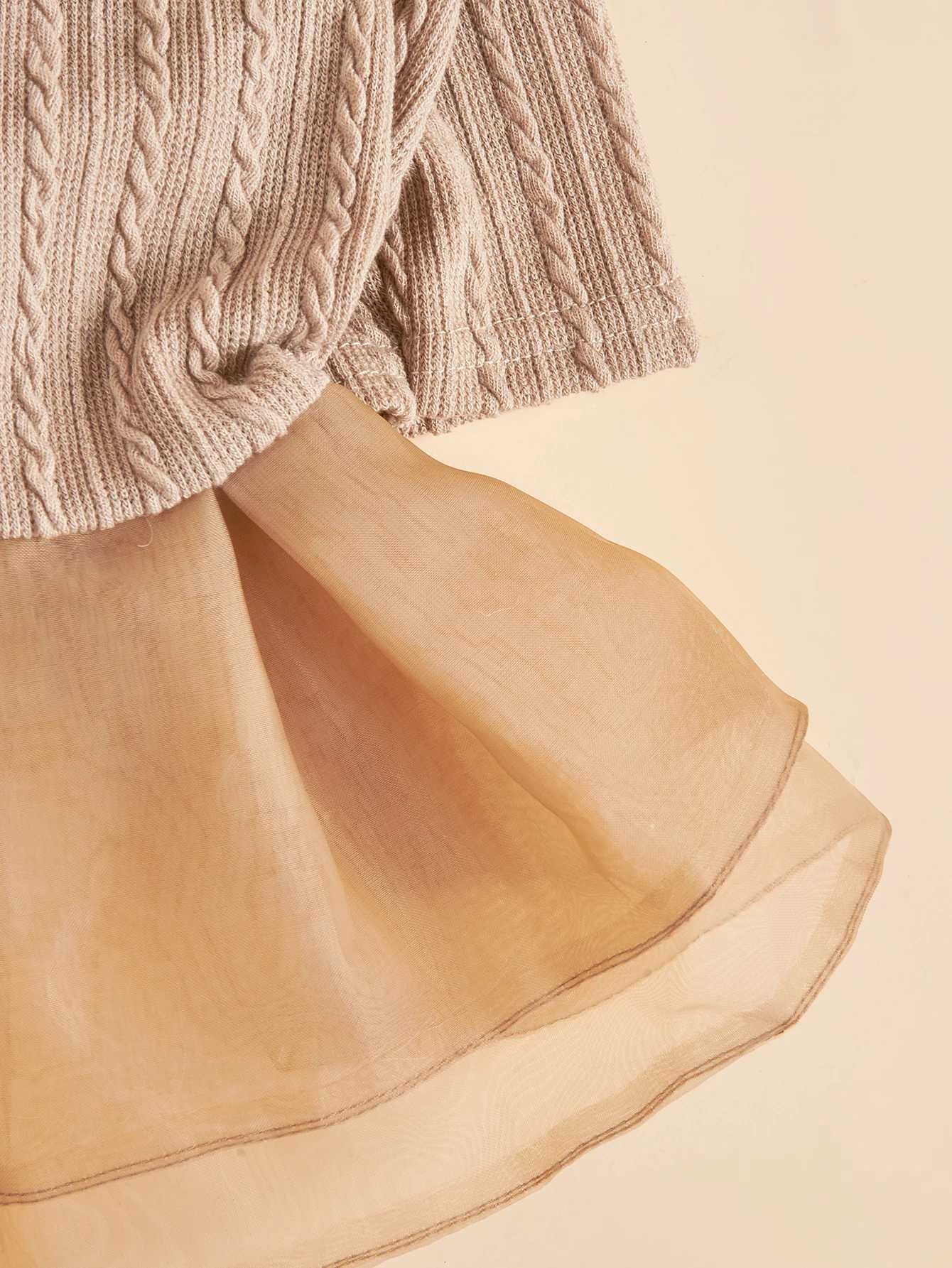 Dog TuTu Dress for Small Dogs Warm Costume Knitted Puppy with Tulle Doggie Pet Clothes Apparel for Dogs Cats Daily Wear M251208