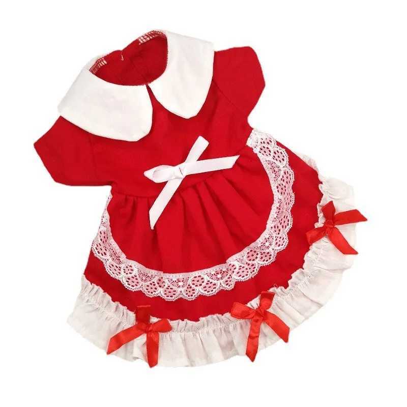 Pet Christmas Maid Dress Dog Clothes Cute Lace Cake Dress Sweet and Lovely Pet Clothes Cat Dress Dog Dresses for Small Dogs M251208