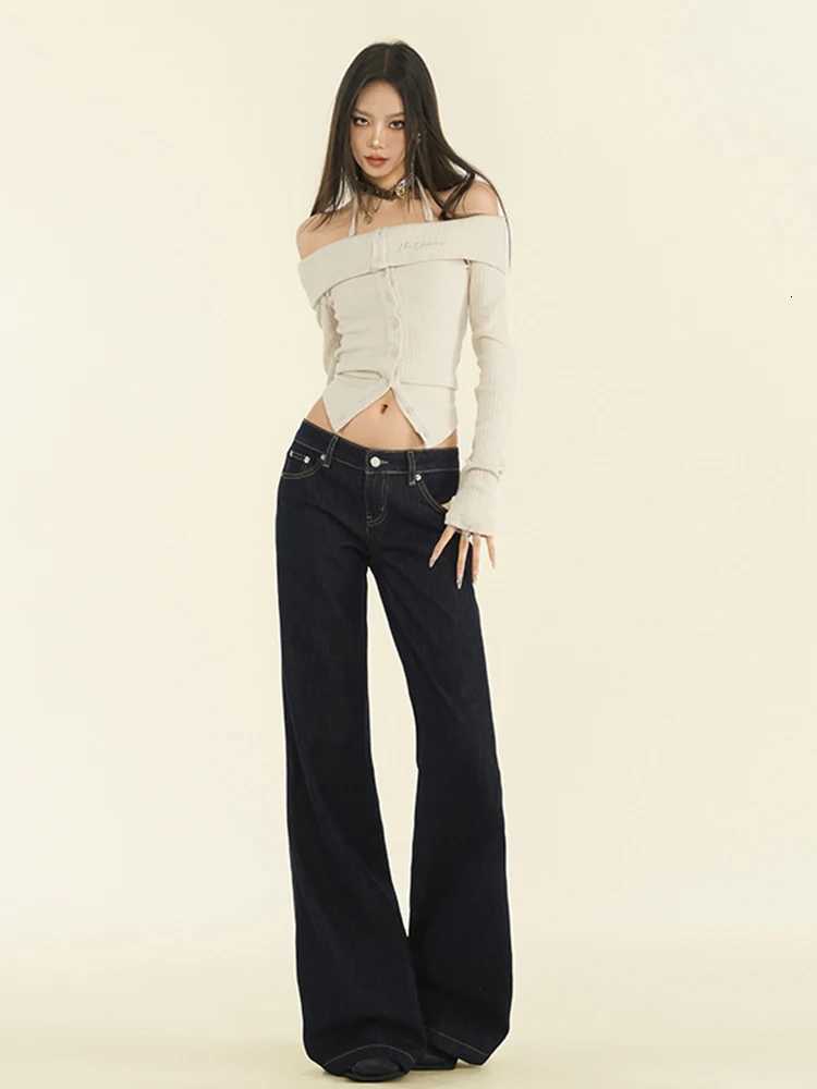 WCFCX STUDIO Womens Retro High Waisted Jeans Streetwear Straight Denim Trousers Female Loose Wide Leg Pants Autumn Winter NewT251208