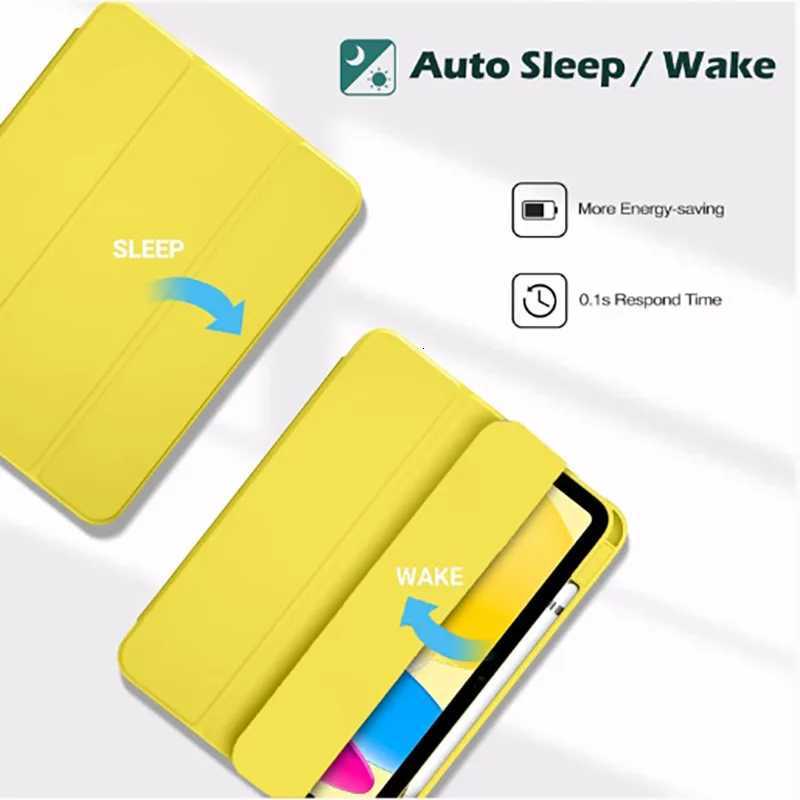 For iPad 10th 11th Generation 2022 Case with Pencil Holder Hybrid Slim Tri-fold Stand Protective Cover C251208
