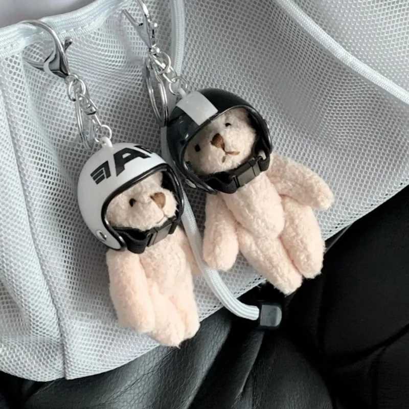 Cute Cartoon Helmet Bear Keychain Suitable For Hanging Mobile Phones Bags And Fashionable Pendants For KeysXJ251208