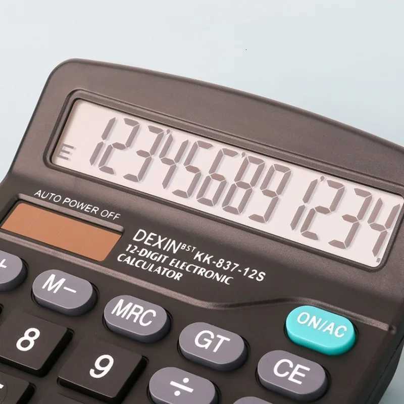 Color Student 12 Digit Solar Calcator 837 Dual Power Large Display Screen Counting Off Calcators H251208