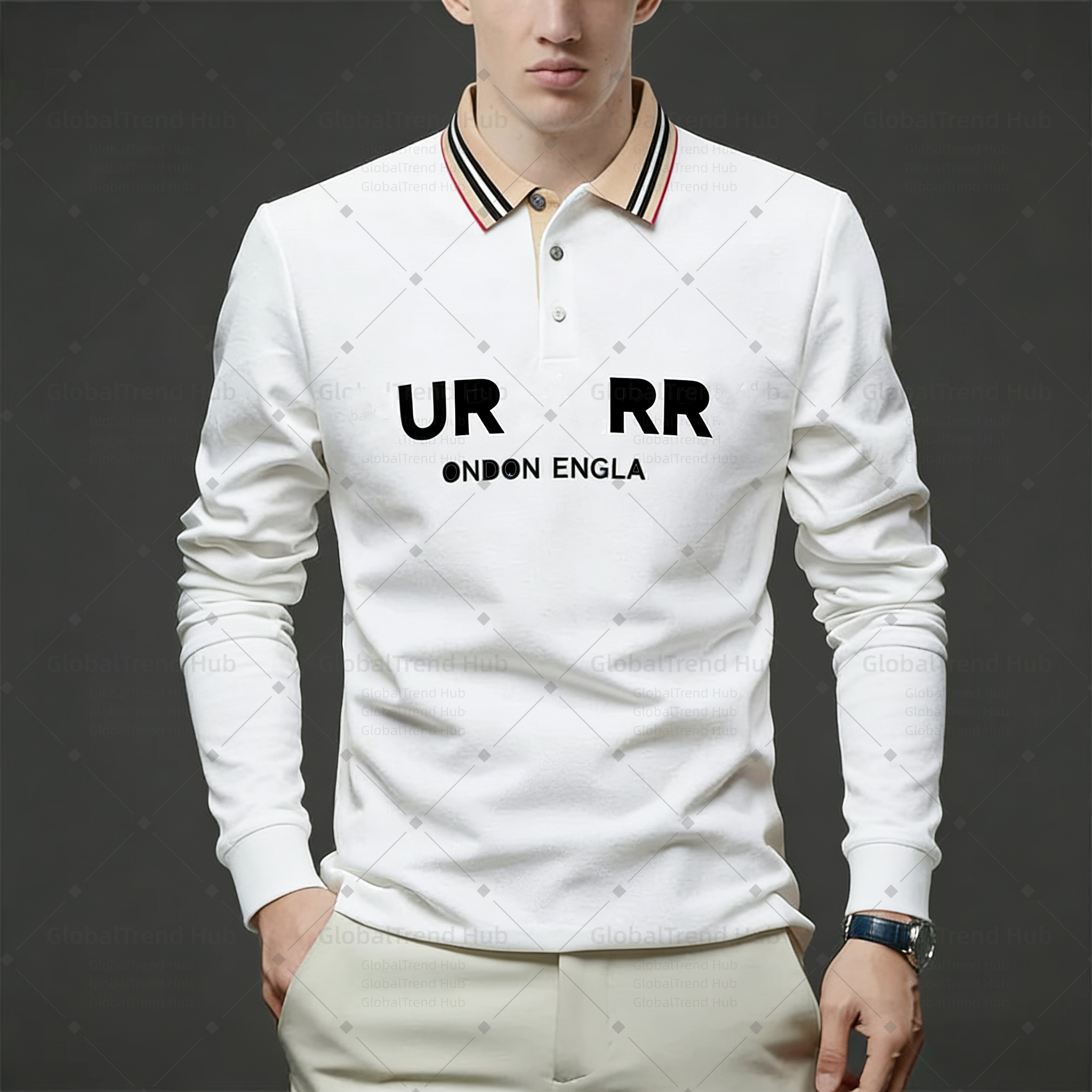 Men's Polos Long-sleeved t shirt Autumn Casual Solid Color Polo Shirt Slim Fit Lapel Long sleeves Top Versatile Collar For A Slimmer Silhouette size XS-5XL