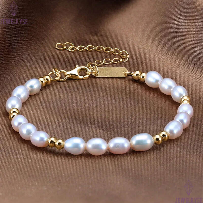5mm natural pearl bracelet designer woman charm gold beads bracelets s925 sterling silver chains womens luxury jewelry birthday friend valentines day 