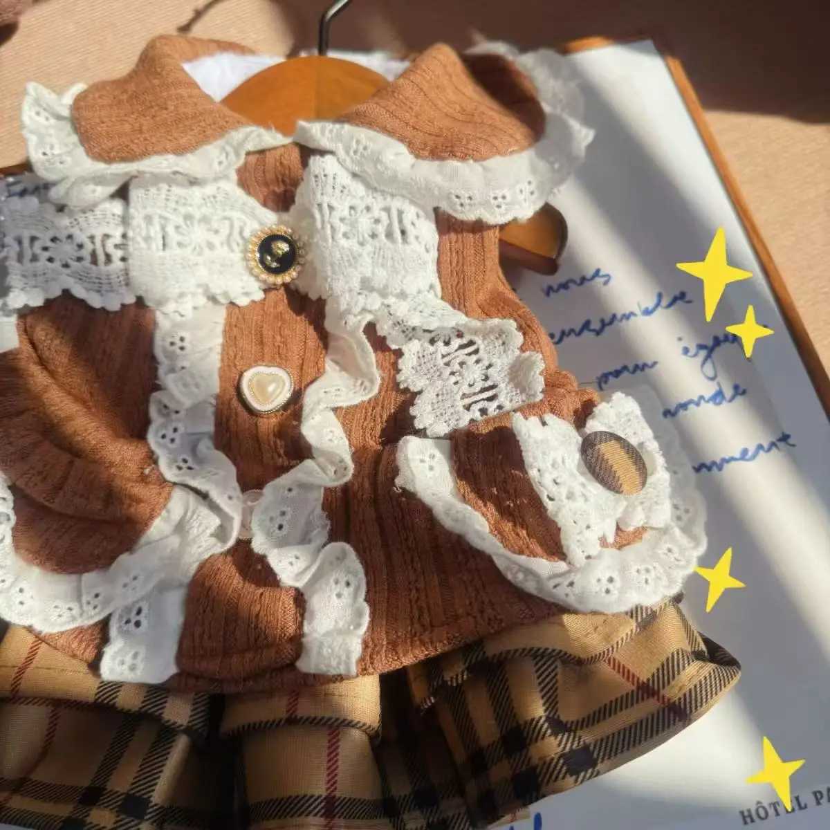 Autumn and Winter Pet Plaid Skirt Teddy Warm Cute Pet Cat Plush Thick Coat Puppy Clothes Dog Clothes for Small Dogs M251208