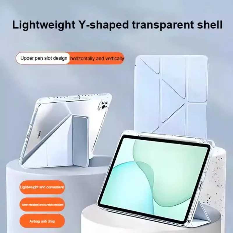 New PC Acrylic Y-Folding Flip Case for Honor Pad 10 121Inch 2025 HEY3-W00 W10 Pad9 GT X9a V9 X9Pro 115 X8a Cover with Pen Slot C251208