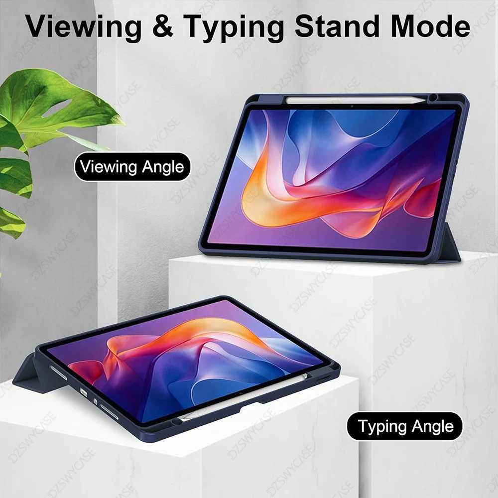 Case for Redmi Pad 2 11 inch 2025 Trifold Stand Case with Pencil Holder PU Leather Clear Back Cover C251208