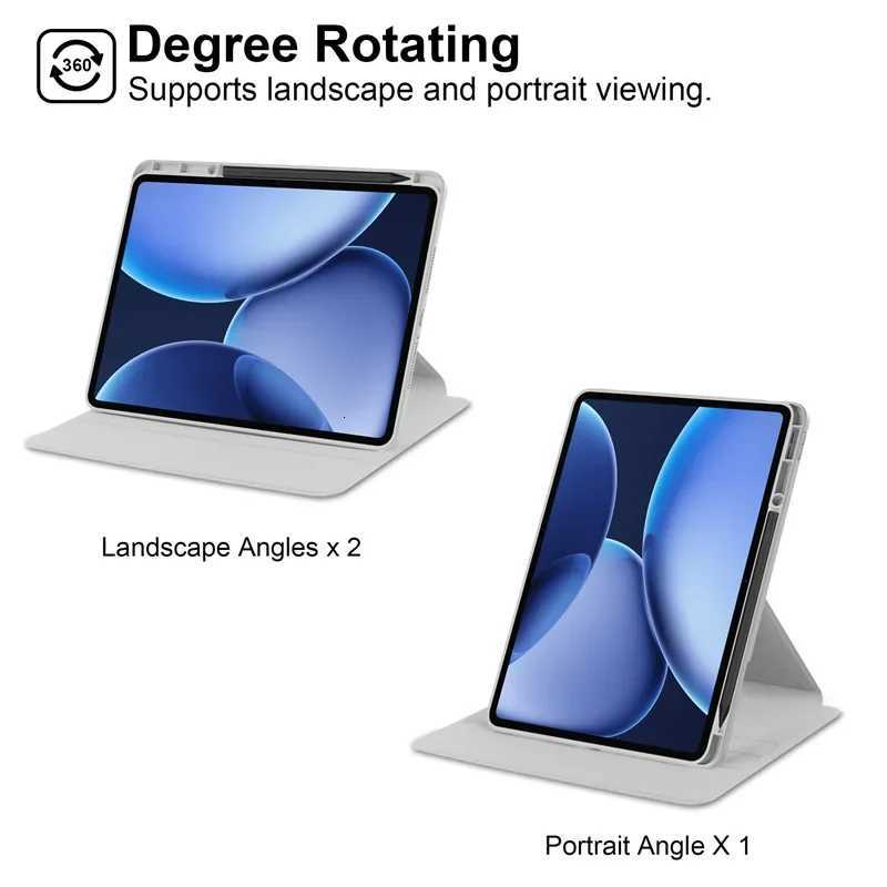 For Oneplus Pad 3 One Plus Pad 3 132 inch 2025 Case with Pencil Holder 360 Rotating PU Leather Acrylic Clear Hard Stand Cover C251208