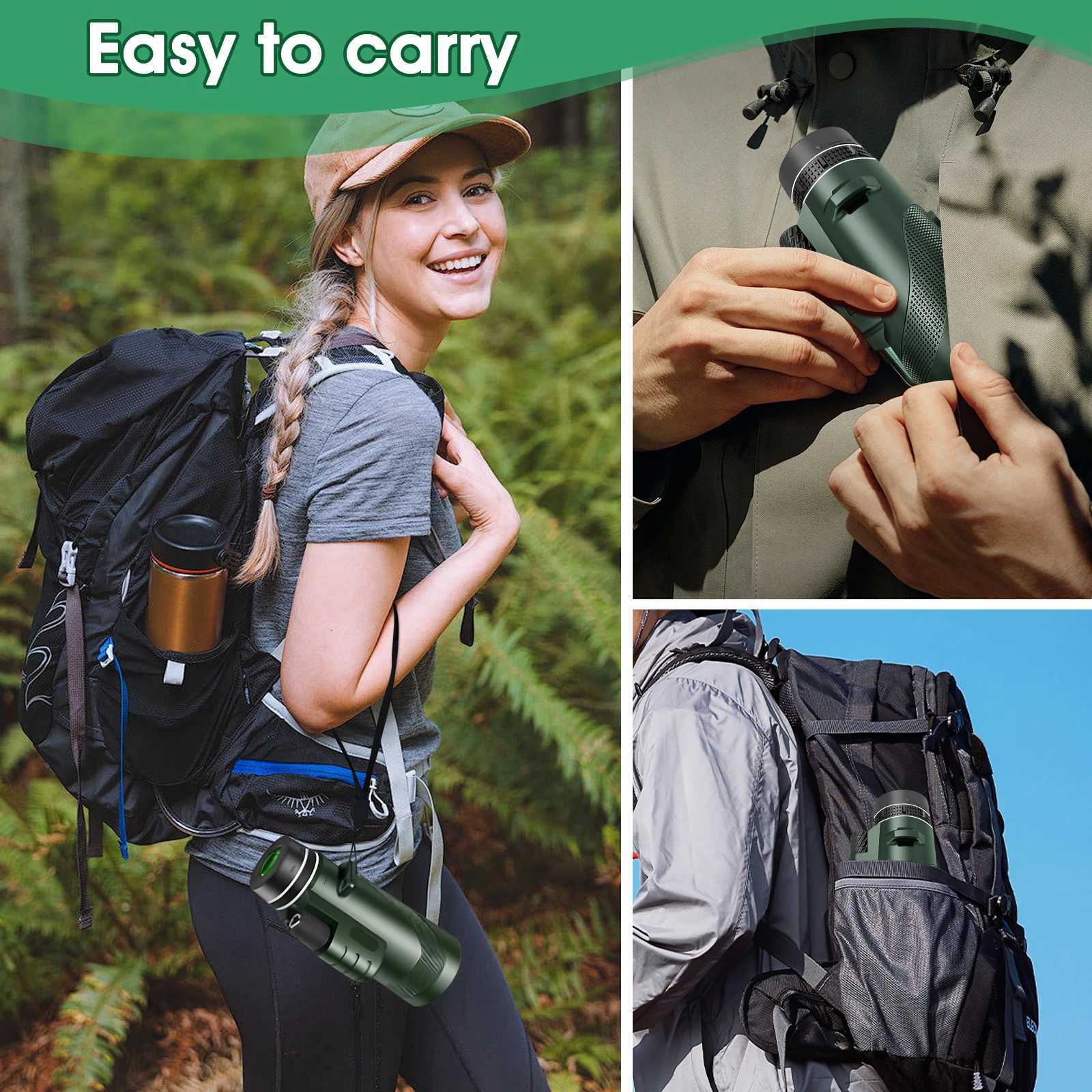 80100 Monocar-Telescope HD Shimmering Night Vision Phone Clip Retractable Tripod for Bird Watching Camping Hiking Concert C251208