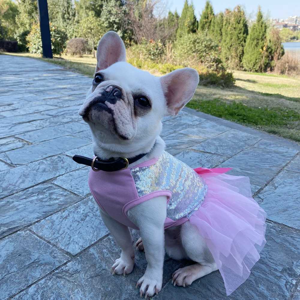 Small Dog Dress Pet Tutu Dress with Sequin Bows Princess Tulle Skirt Puppy Dog Clothes Chihuahua York Terrier Pet Apparel M251208