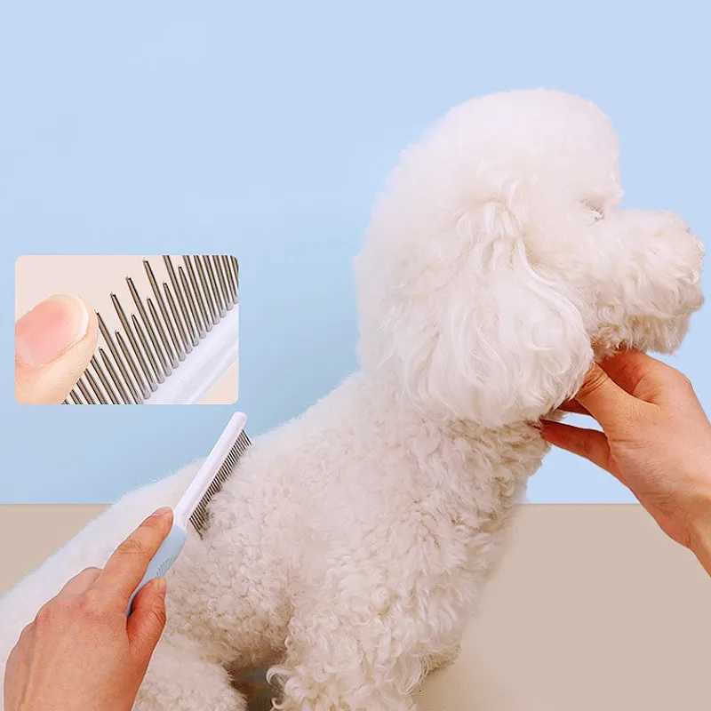 Dog Comb Stainless Steel Dogs Brush Dog Grooming Comfortable Handle Dogs Comb for Hair Knot Cleaning Brush Cat M251208 - view 5