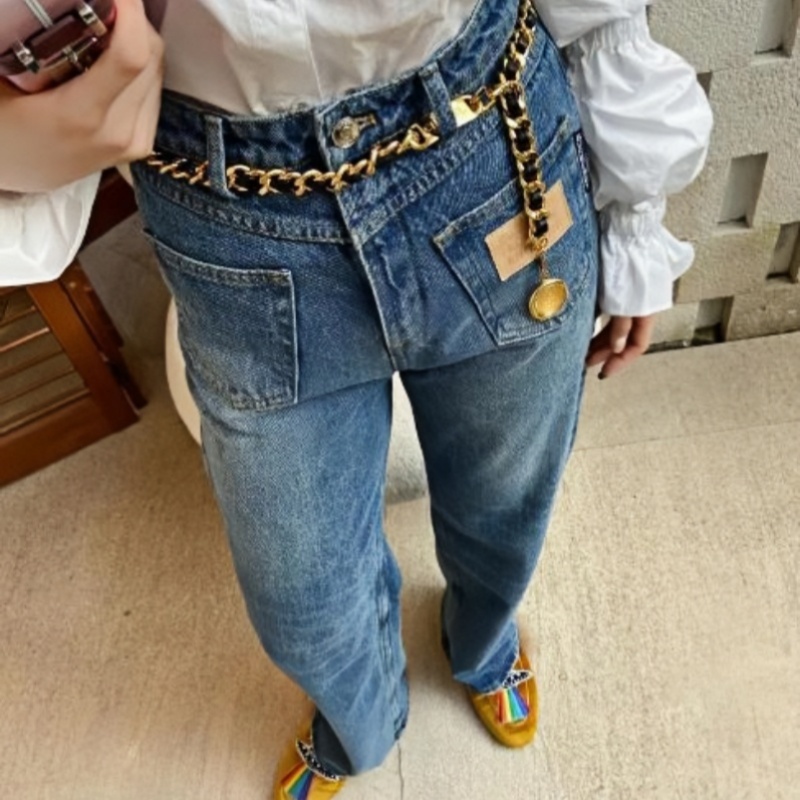 Belts Baroque Gold Plated Copper Snake Link Calfskin Waist Chains With Coin Pendent Vintage Black Metal Real Leather Adjustable Belt