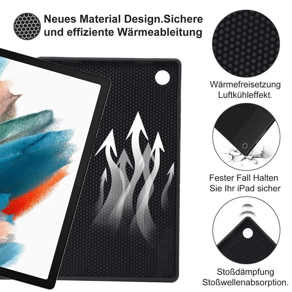 For Galaxy Tab A9 Plus A9 11 X210 X215 X216 Eyboard Case Korean Hebrew Spanish Portuguese Backlight Keyboard C251208