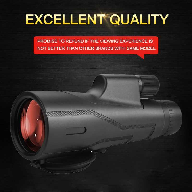 Wide Angl 12x52 Powerf ED Monocar Telescope Premium Extra-Low Dispersion Fogproof Long Range BAK4 Monocle for Hunting Hiking C251208