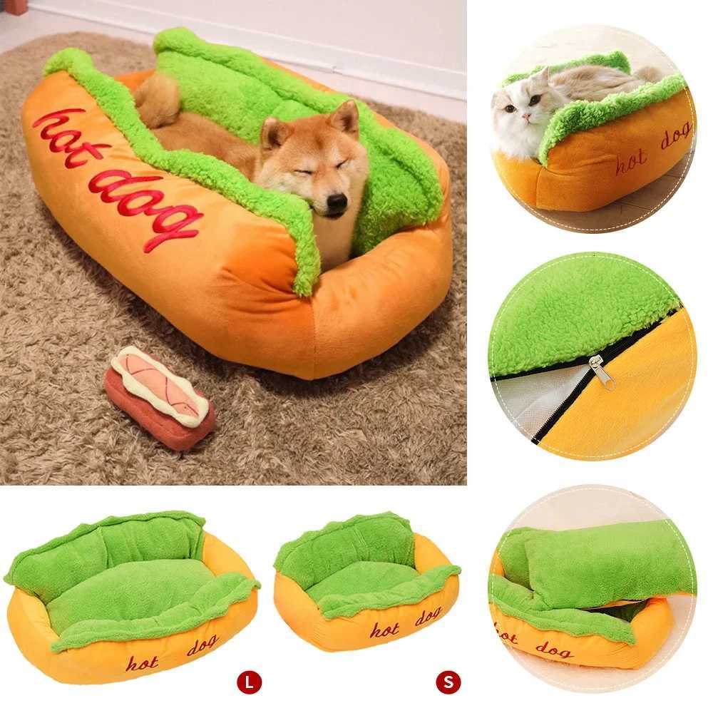 Pet Bed Hot Dog House Lounger Bed Kennel Mat Soft Fiber Pet Dog Puppy Warm Removable Washable Waterlon for Cats Y251206