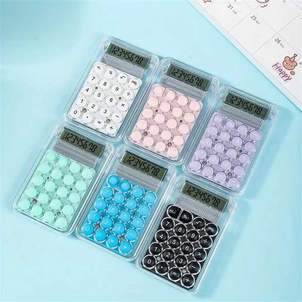 Transparent Calcator Electronic Desktop Calcator LCD Display Mini Pocket Calcator Off Student Test Kids Gift Basic H251208