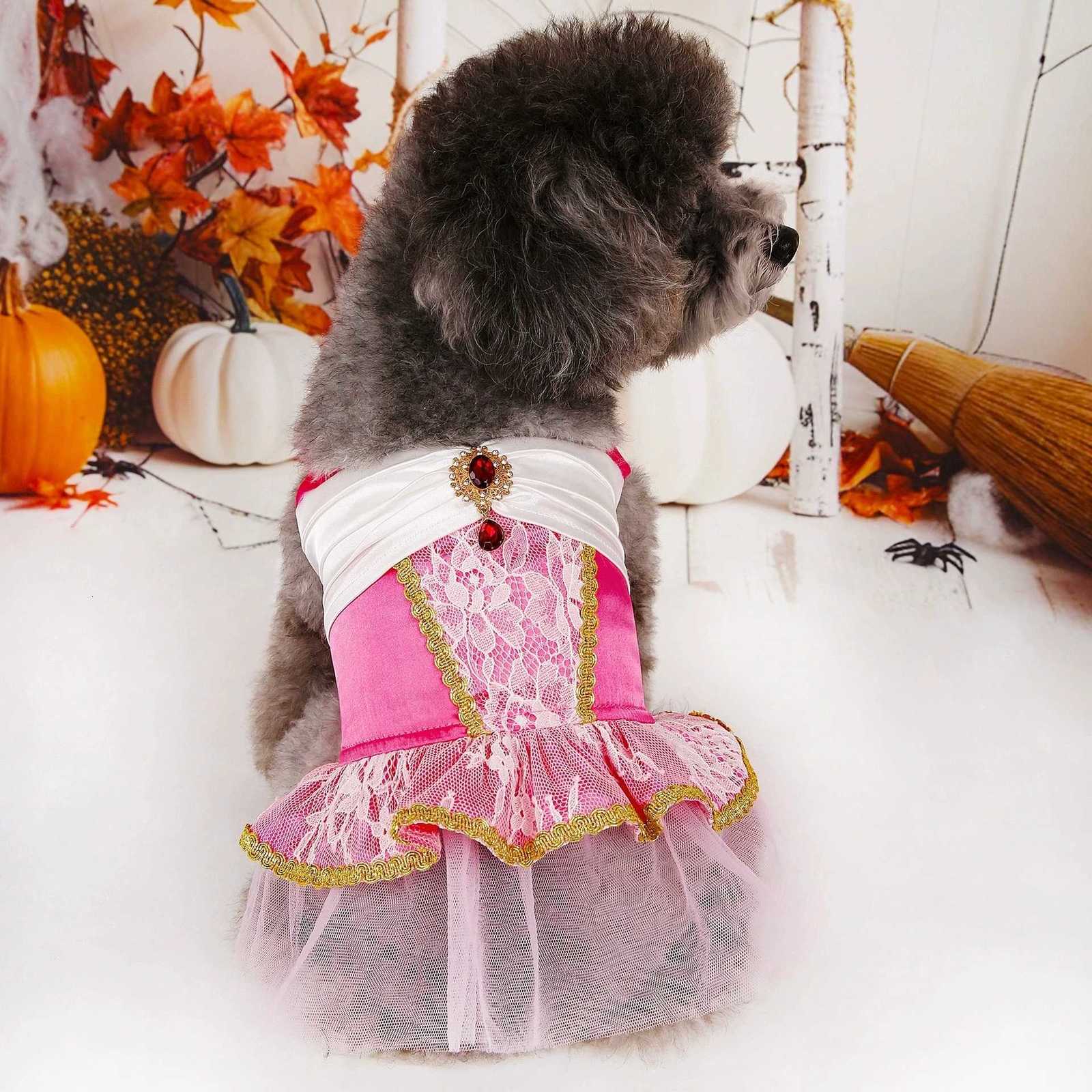 pet dog Halloween Christmas Eve Love Princess Dress Sleeping Beauty Puppy Cat Mesh Dress Pet Clothing Accessories M251208