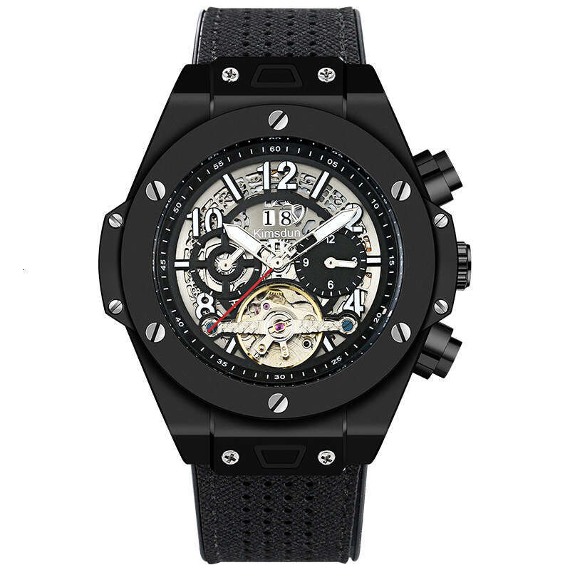 Hot-Selling Genuine Belt Tourbillon Automatic Mechanical Waterproof Luminous Business Men's Watch