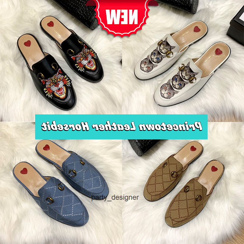 with box designer women slipper luxury sandals shoes princetown leather horsebit slide mule flat slippers white cats fabric black pink beach guccis gucciis gg M HEX8