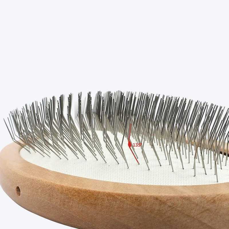 Dog Comb Wooden Dog Brush Stainless Steel Combs for Dogs Hair Knot Opening Massage Cat Brush Comb Pet Products M251208 - view 7