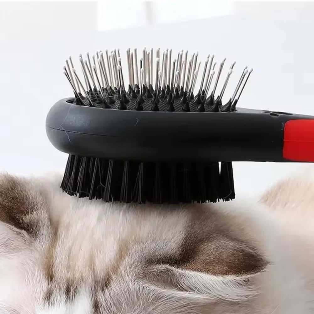 Pet Dog Needle Comb Durable Double-Sided Bathing Brush Plastic Massage Beauty Bristle Brush Floating Hair Remove Grooming Tools M251208 - view 4