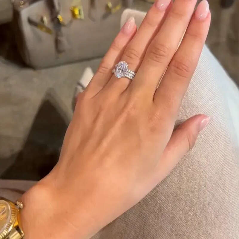 Ring For Women Designer Cao Shi Cross-Border Luxury Three-Set Wedding Engagement Geometric Jewelry Fashionable Elegant Super Shiny Hot-Selling Rings