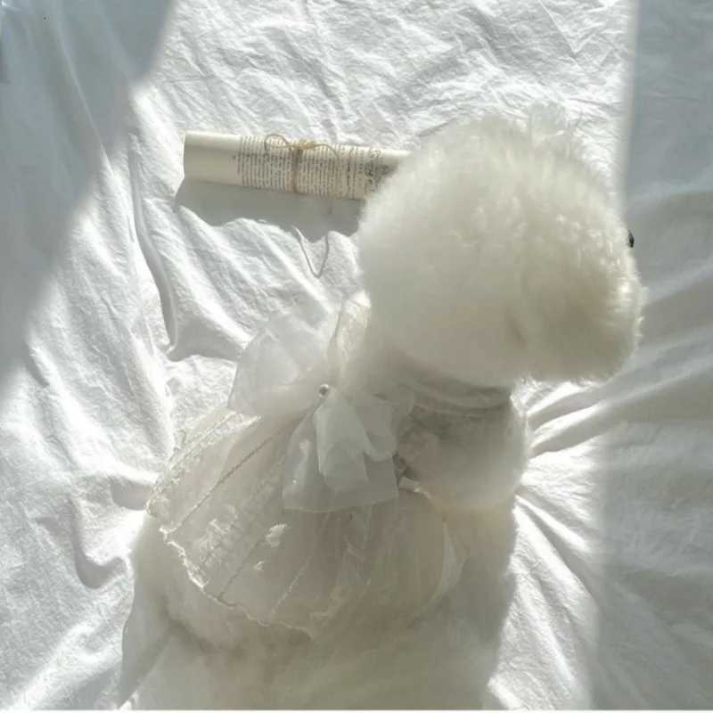 Wedding Dress Dog Dresses for Small Dogs Pet Wedding Dress Summer Mesh Strap ClothesThin Cat Princess Skirt Pet Puff SkirtTeddy M251208